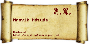 Mravik Mátyás névjegykártya