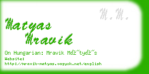 matyas mravik business card